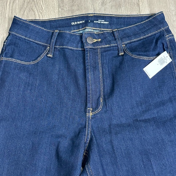🆕 Women’s Old Navy 8 Medium Jeans High Rise Denim Blue Super Skinny Stretch NWT - Picture 5 of 11